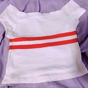 John Galt Striped Crop Top
